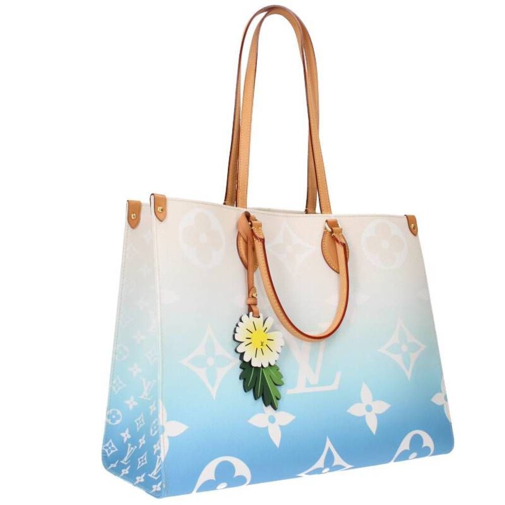 Louis Vuitton On The Go GM Light Blue White 2way Shoulder bag